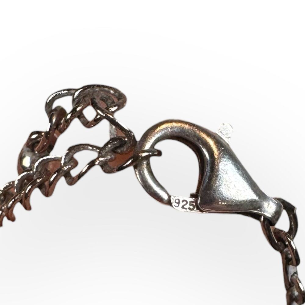 Dark Academia Regency Vintage 925 Sterling Silver‎ Filigree Dangle Bib Necklace - Picture 7 of 7